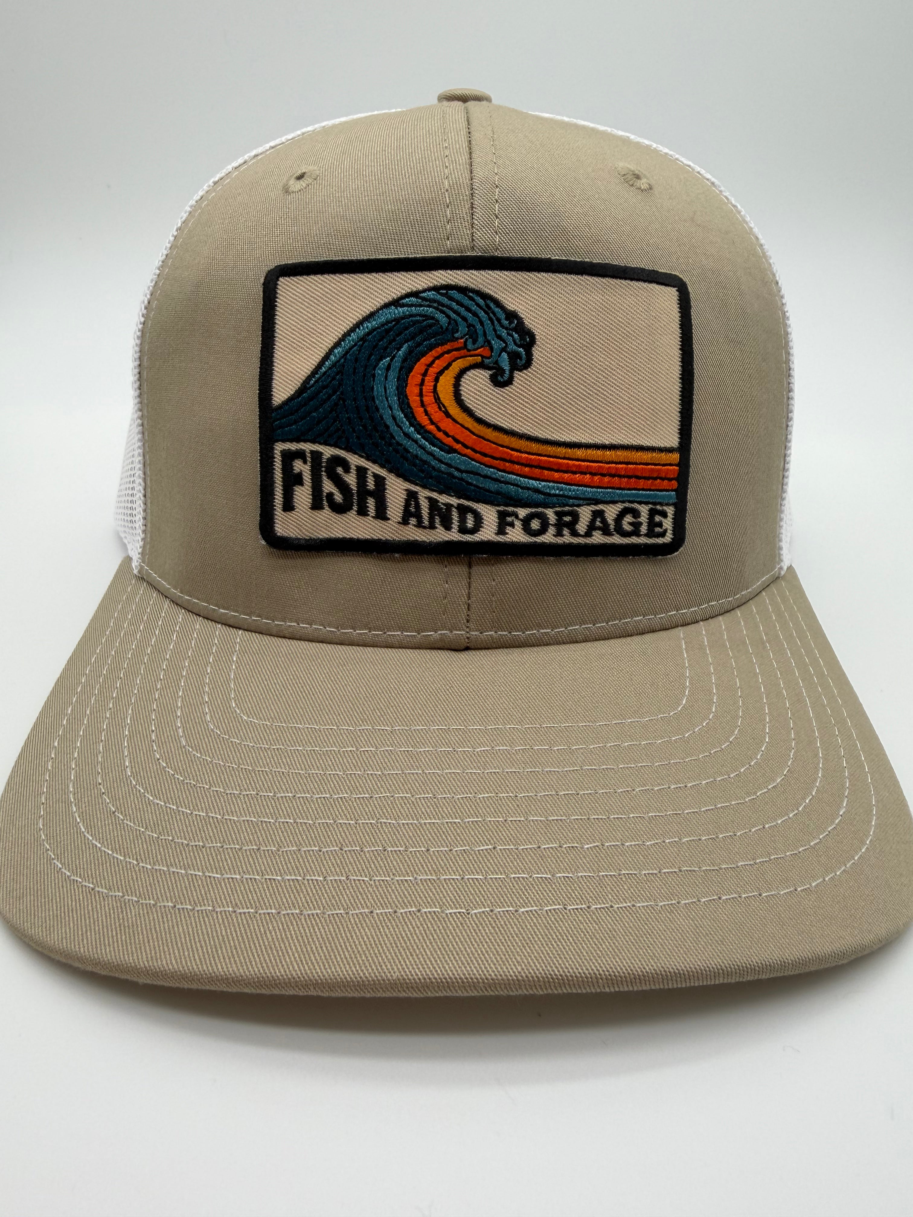 Fish and Forage Tidebreak Trucker Hat – Khaki & White Outdoor Lifestyle Hat