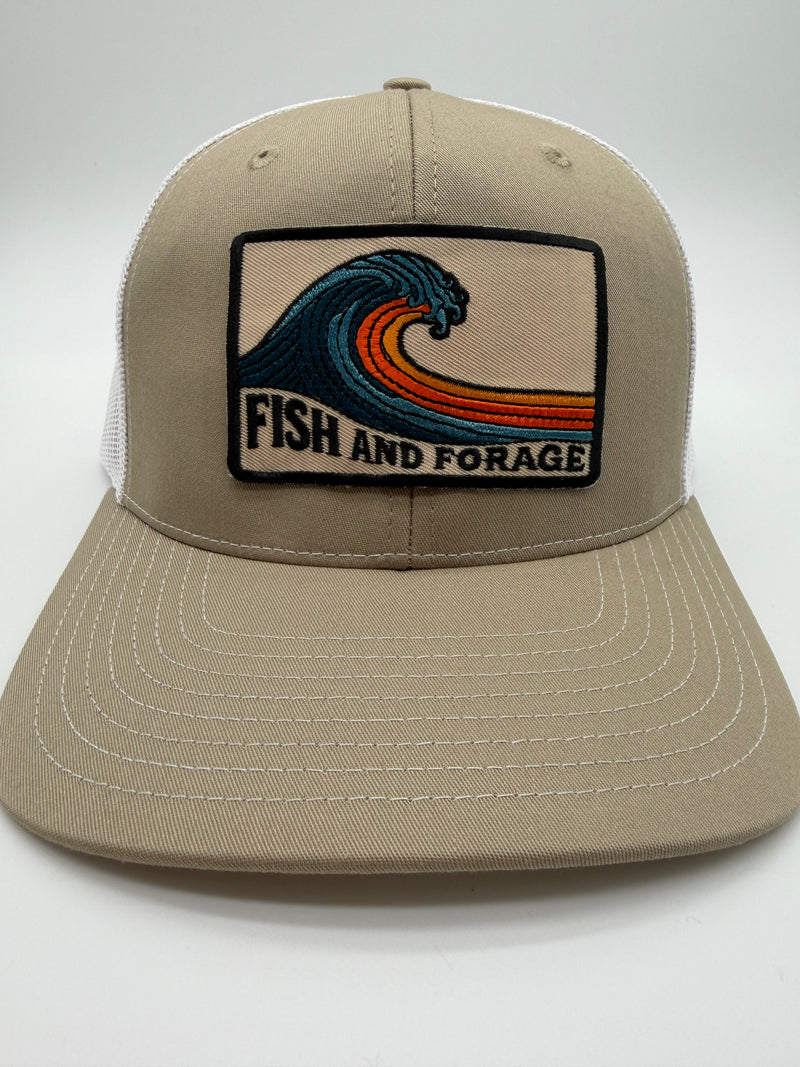 Fish and Forage Tidebreak Trucker Hat – Khaki & White Outdoor Lifestyle Hat