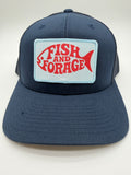 Fish and Forage Paradise Navy Trucker Hat – Fishing & Outdoor Lifestyle Hat