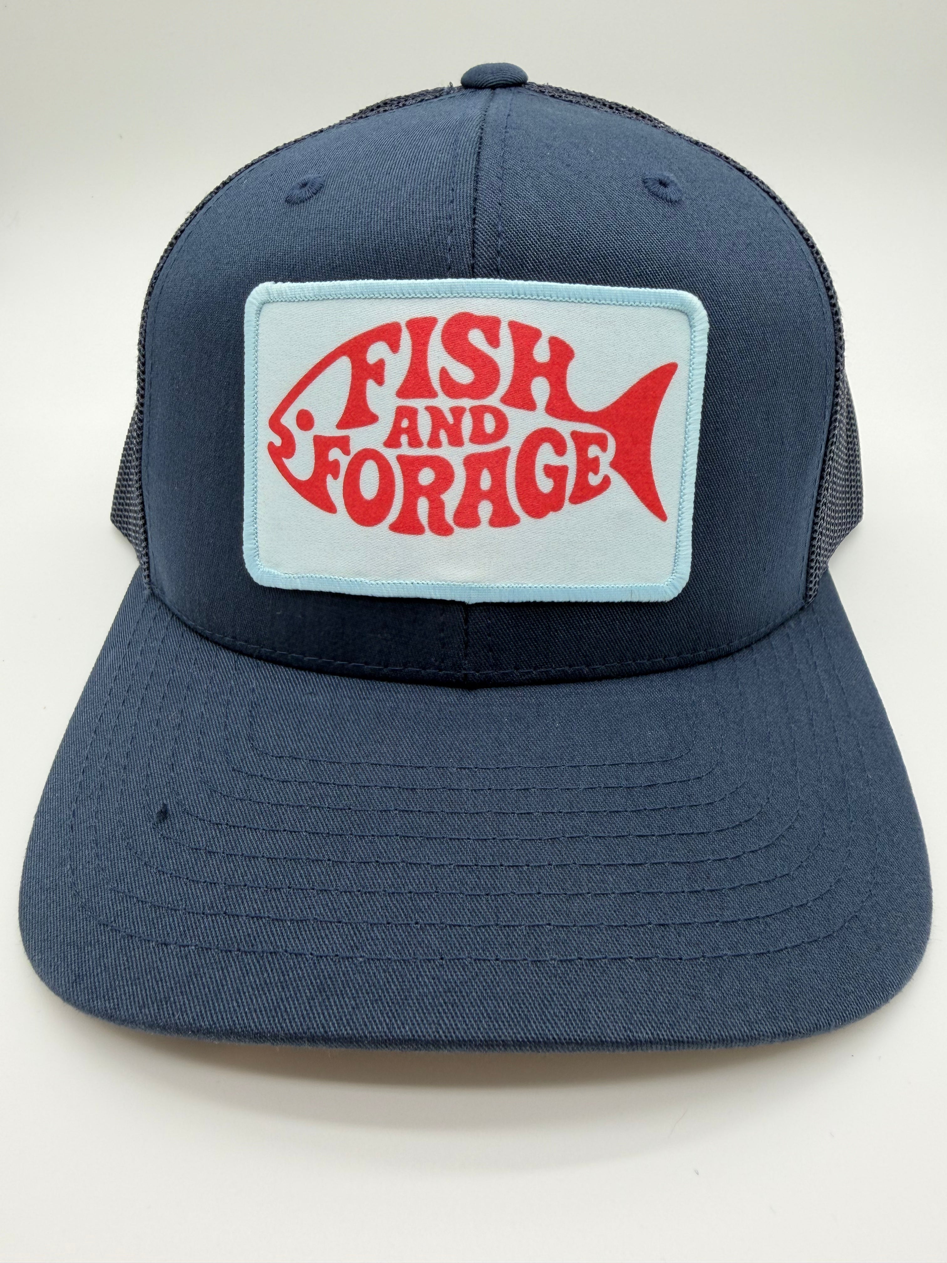 Fish and Forage Paradise Navy Trucker Hat – Fishing & Outdoor Lifestyle Hat