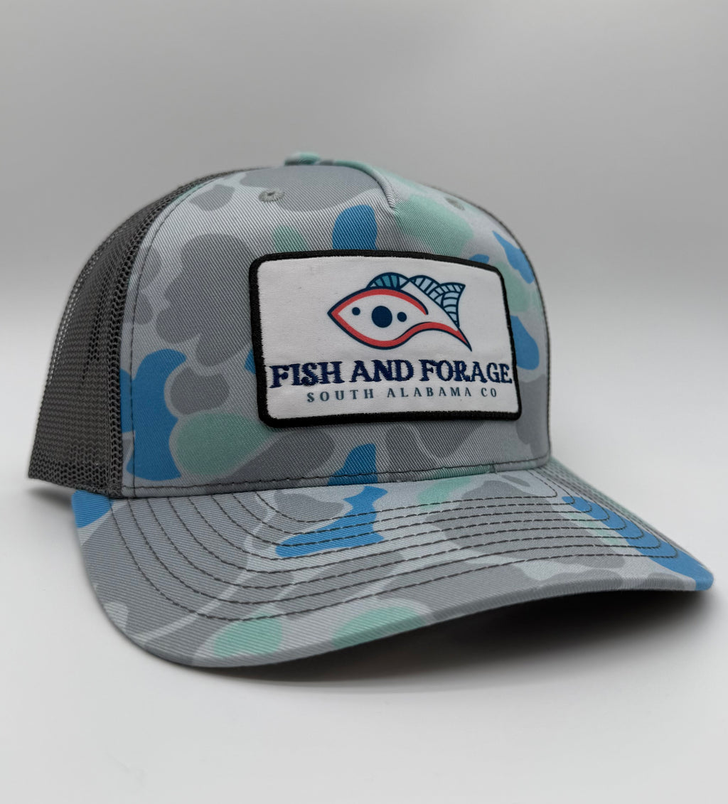 Fish and Forage Classic Patch Saltwater Camo Hat - Fishing and & Outdoors Lifestyle Hat