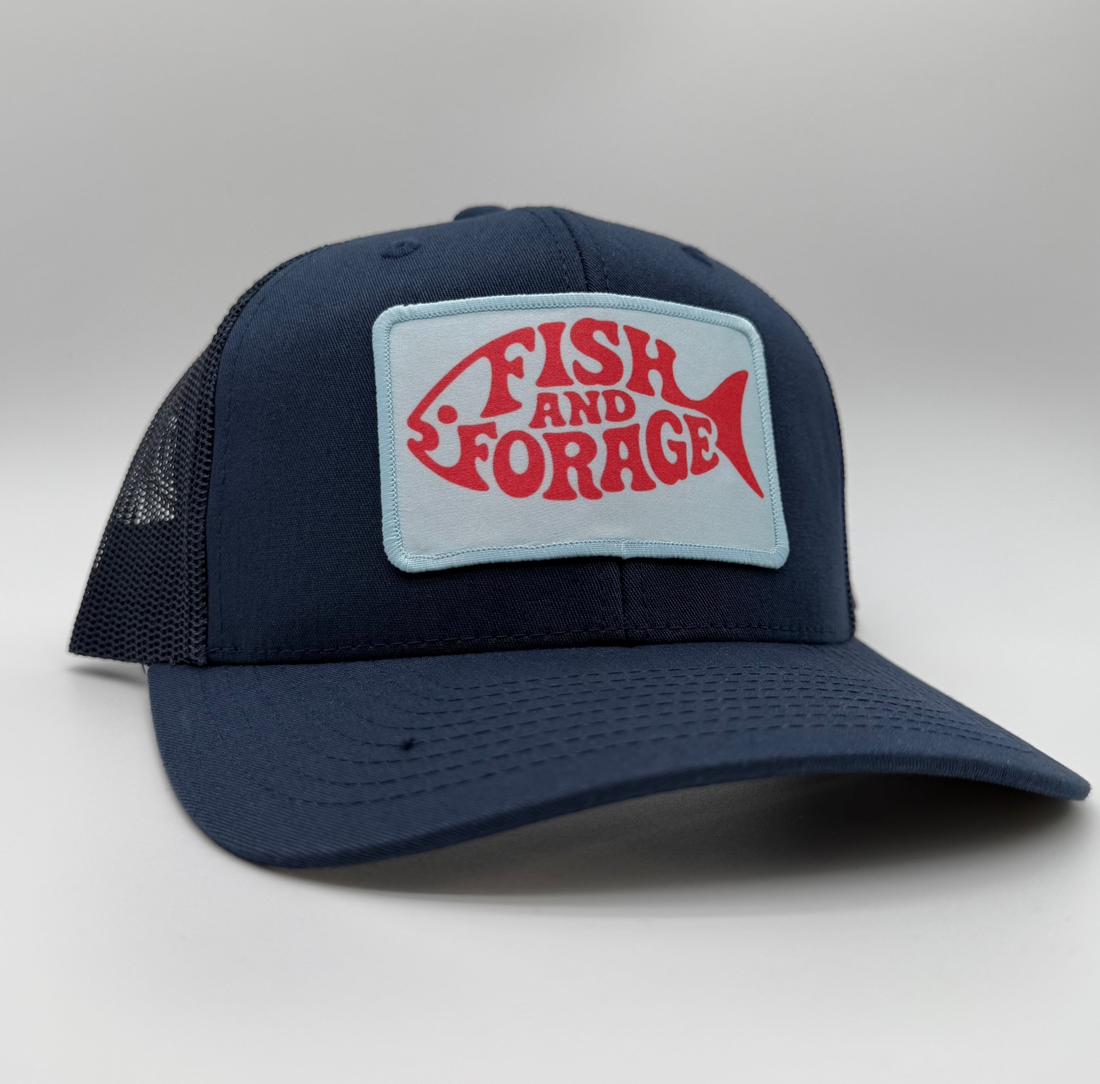 Fish and Forage Paradise Navy Trucker Hat – Fishing & Outdoor Lifestyle Hat