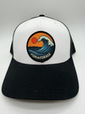 Fish and Forage Sunset Break Trucker Hat Black & White - Fishing & Outdoor Lifestyle Hat