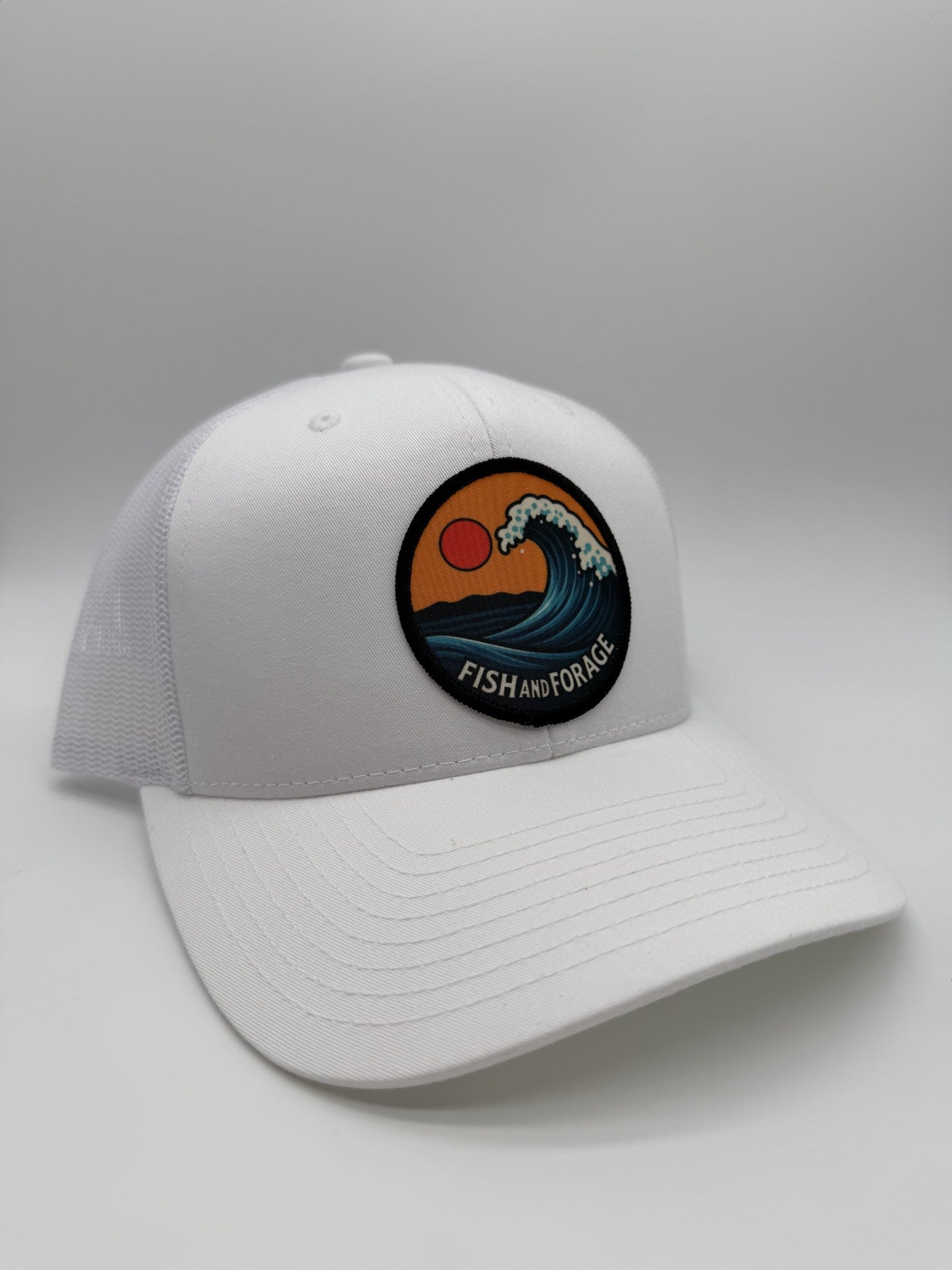Fish and Forage Sunset Break Trucker Hat White - Fishing & Outdoor Lifestyle Hat
